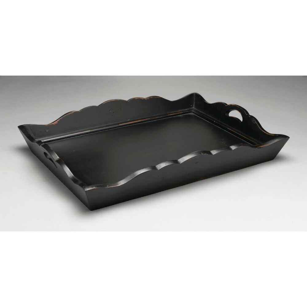 AA Importing 43554-BK Wooden Serving Tray
